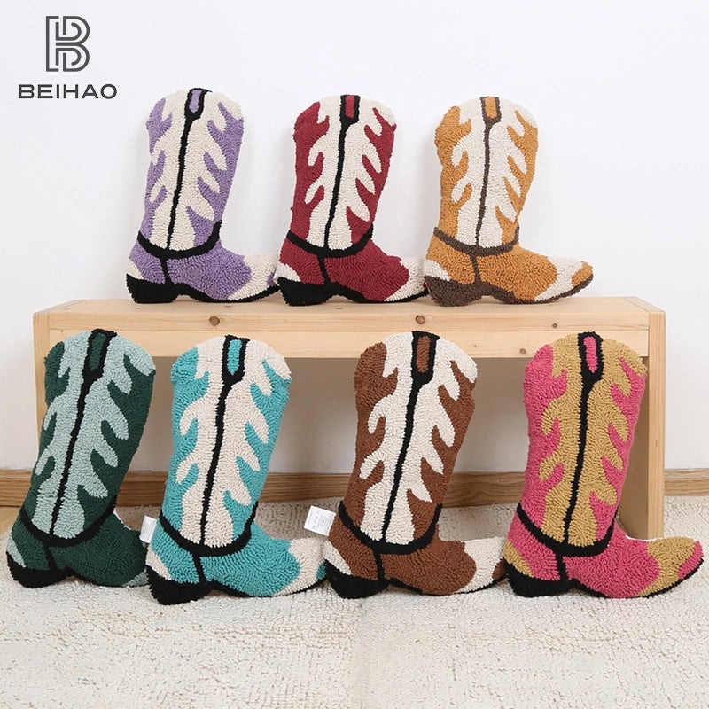 Cowboy Style Boot Decorative Cotton Pillow for Couch and Sofa | Home Decor Pillows