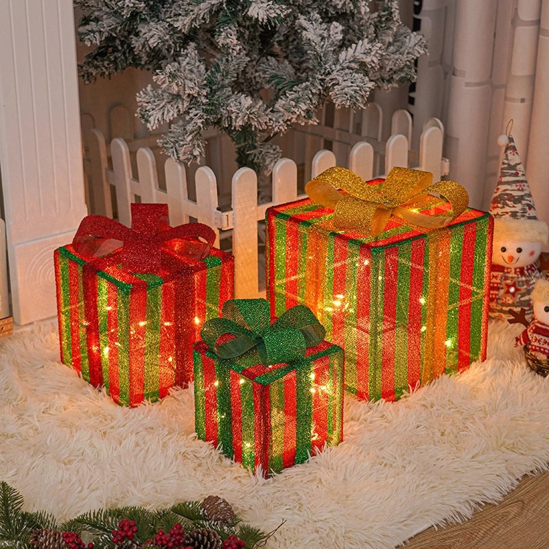 Festive Christmas Gift Box Indoor Decorative Lights for Family Gatherings|Holiday Home Decor