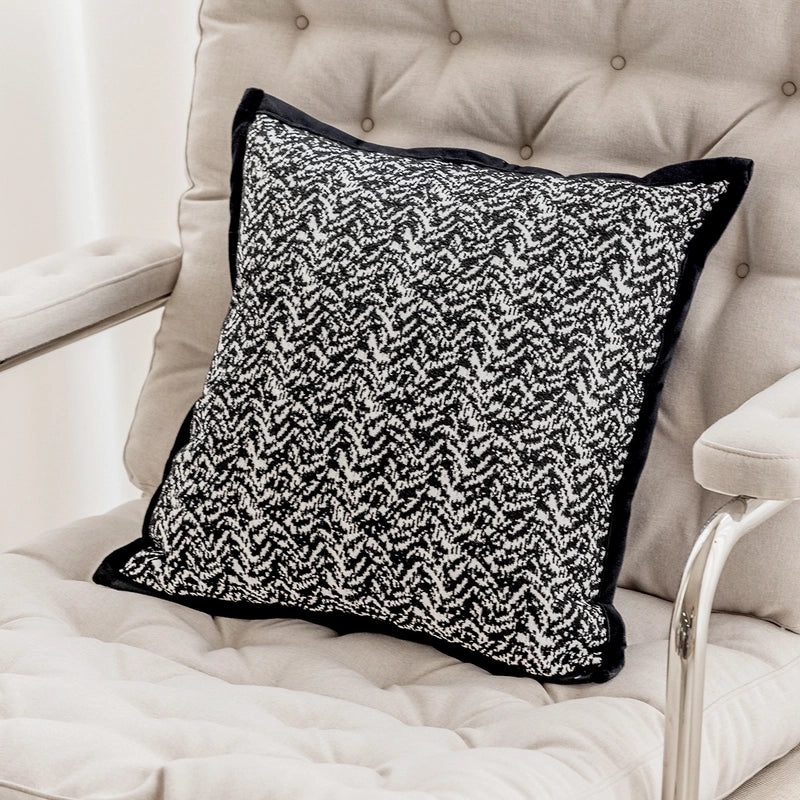Nordic Black Embroidered Pillow Case Sofa Nap Bed Backrest Cushion|Home Decor Pillows