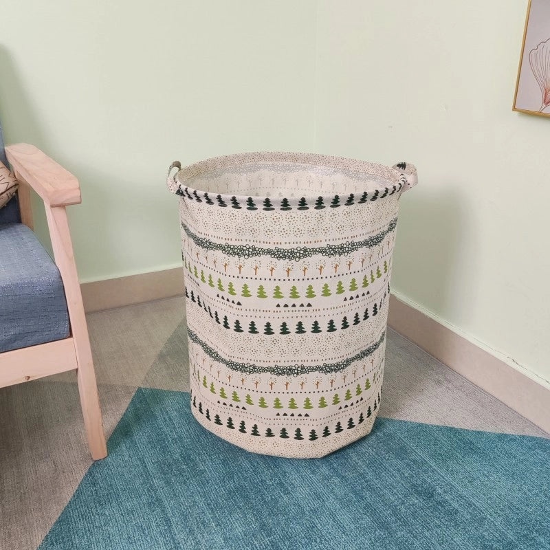 Geometric Animal Print Cotton Linen Storage Basket Minimalist Style|Home Storage & Organization