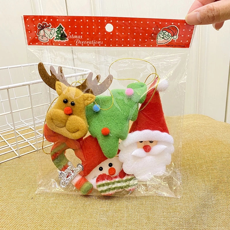 Christmas Fabric Pendants Santa Claus Snowman Deer for Bags Hotels Shopping Mall Holiday Decoration|Christmas Decorations