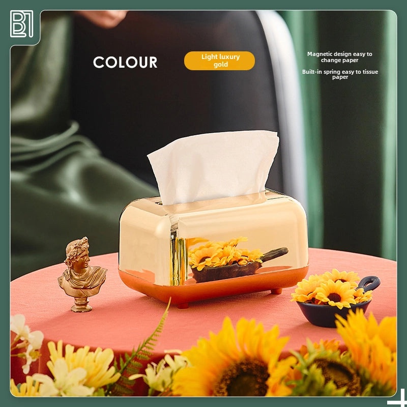 Electroplated Retro Luxury Tissue Box for Home and Living Room Desktop | Home Decor & Storage