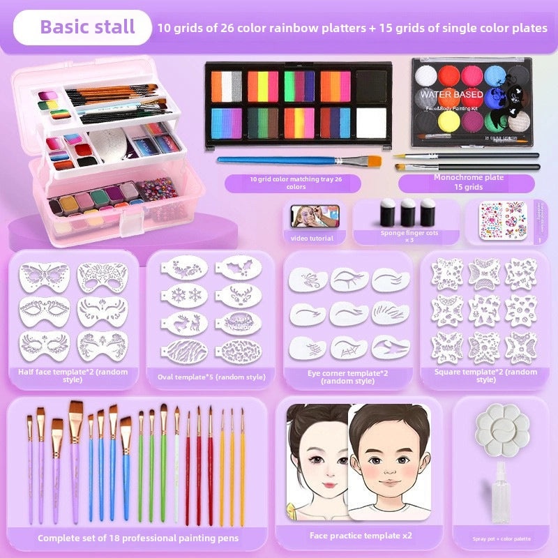 12-Color Face Paint Set for Kids Water-Soluble Safe Halloween Body Makeup|Children's Face Paint & Body Art