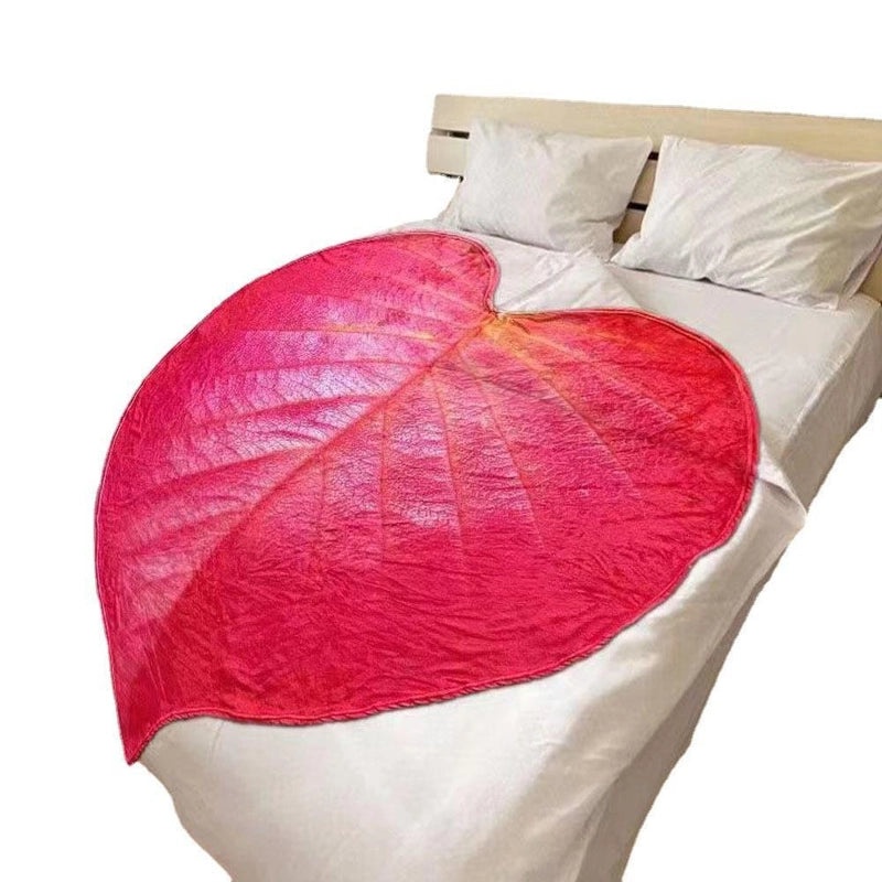 Elegant Leaf Pattern Polyester Throw Blanket for Couch and Sofa Decor | Home Decor & Living