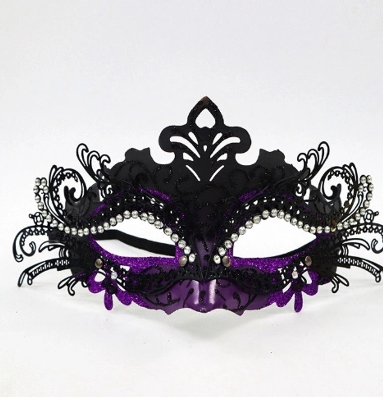 Mardi Gras Minimalist Geometric Plastic Party Mask | Party Supplies