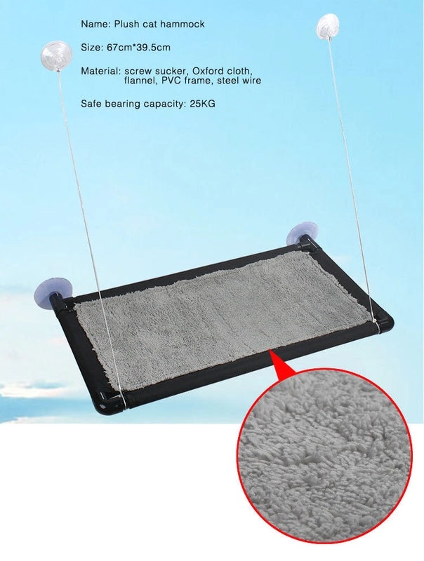 Super Strong Suction Cup Cat Hammock Balcony Bed Climbing Frame Nest for Pets|Pet Supplies