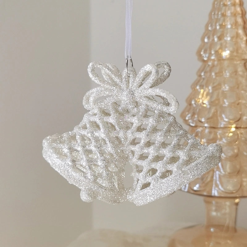 Milky Garden Glitter Christmas Tree Pendant Snowflake Star Angel Garland Hanging Ornament|Christmas Decorations