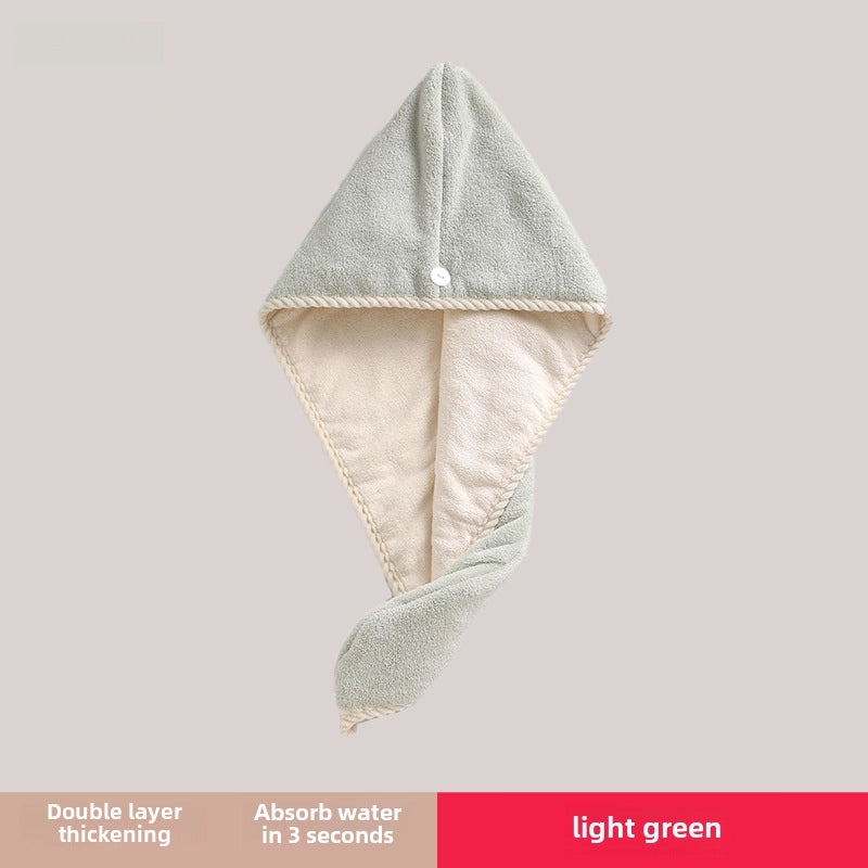 Coral Velvet Bamboo Charcoal Antibacterial Double-layer Hair Drying Towel Cap for Women | Hair Care Accessories