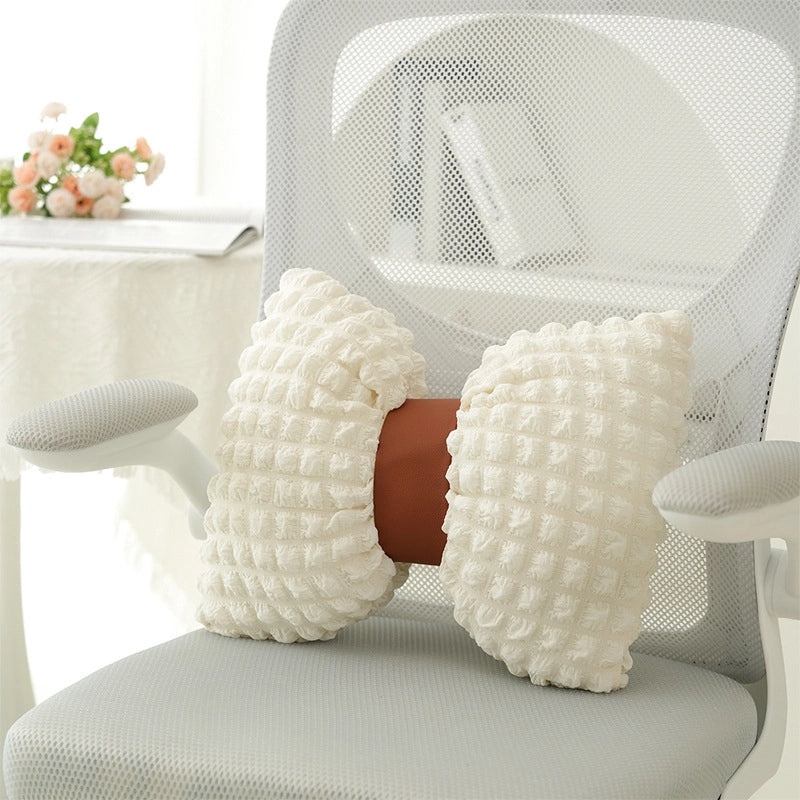 Cozy Solid Color Bow Knot Plush Throw Pillow for Couch and Sofa | Home Decor Cushion