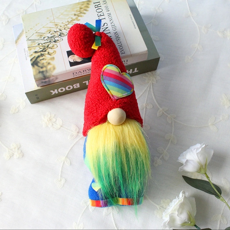 Hong Kong Rainbow Dwarf Plush Doll with Tall Hat Faceless Festival Decoration|Home Decor & Festive Accessories