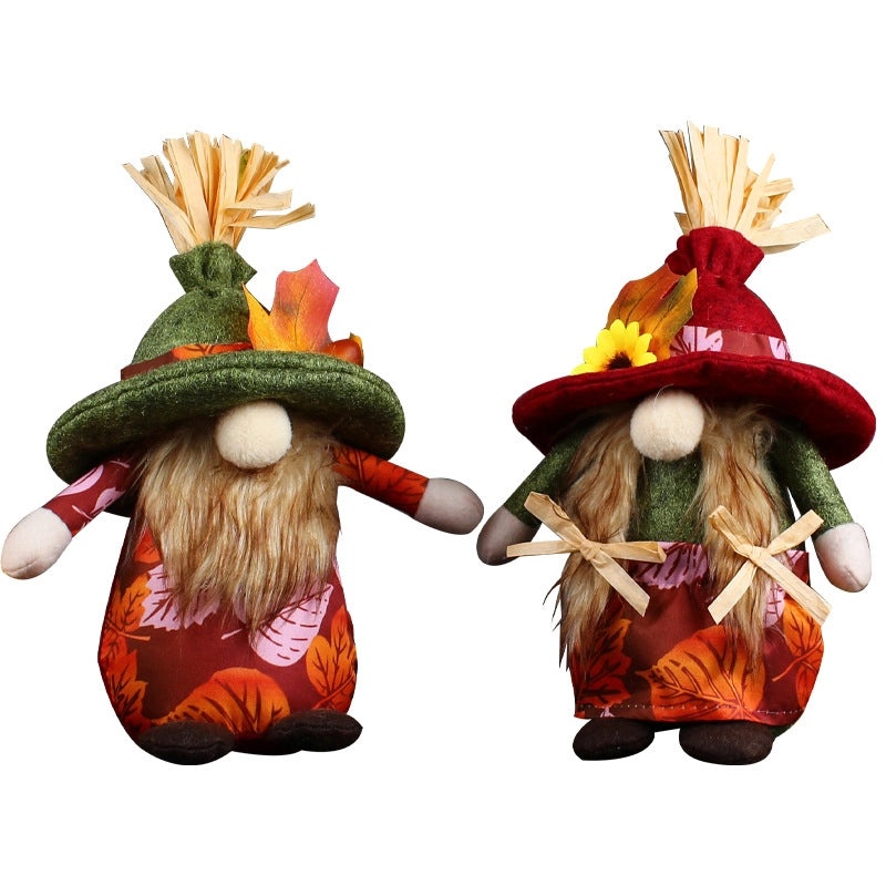 Autumn Leaf Decor Cute Faceless Vintage Doll Desktop Ornament|Home Decor & Accessories