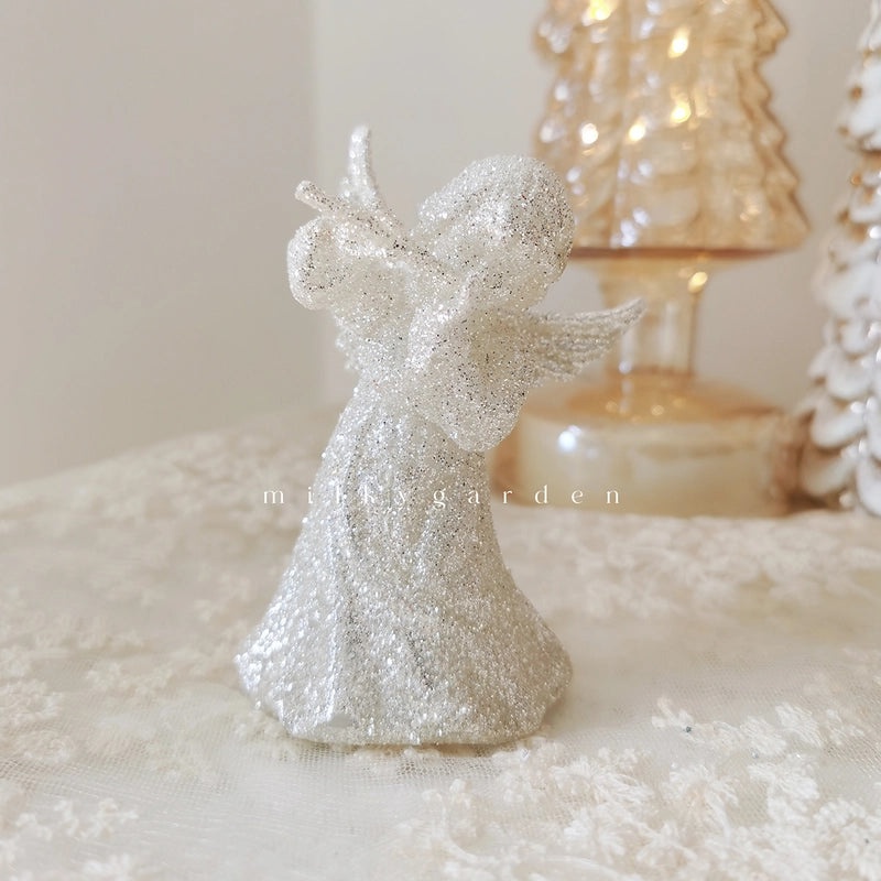 Milky Garden Glitter Christmas Tree Pendant Snowflake Star Angel Garland Hanging Ornament|Christmas Decorations