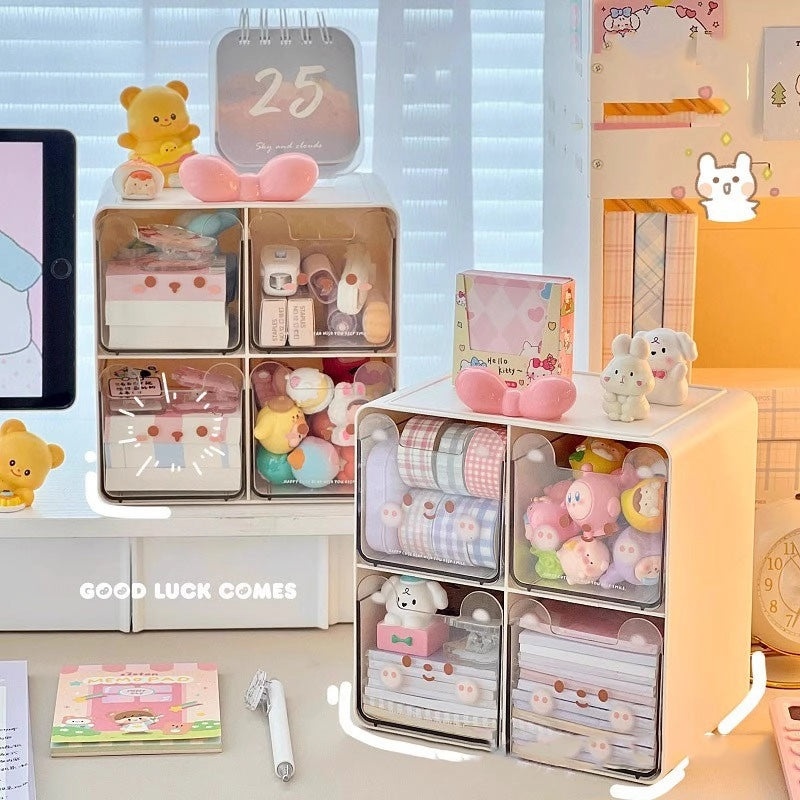 Cute Cartoon Pet Design Plastic Storage Box Organizer|Home Storage & Organization