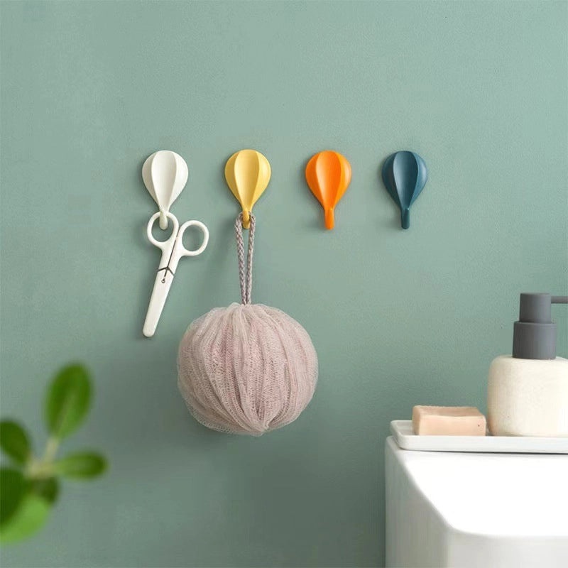 Simple Solid Color Plastic Hooks for Home Organization | Household Storage Accessories