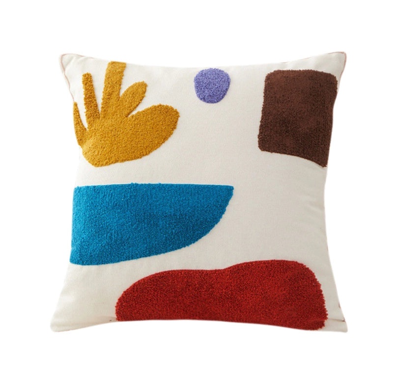 Embroidered Cotton Floral Cushion Cover Soft Decorative Pillow Case for Sofa Bedside Home Decor|Home Decor & Pillows