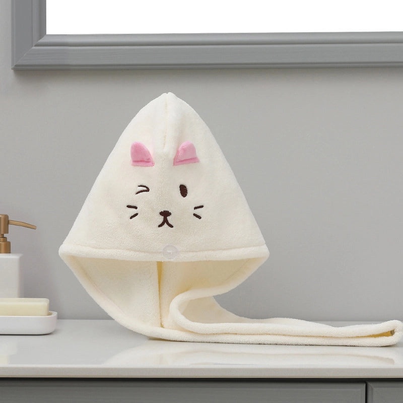 Coral Velvet Bamboo Charcoal Antibacterial Double-layer Hair Drying Towel Cap for Women | Hair Care Accessories