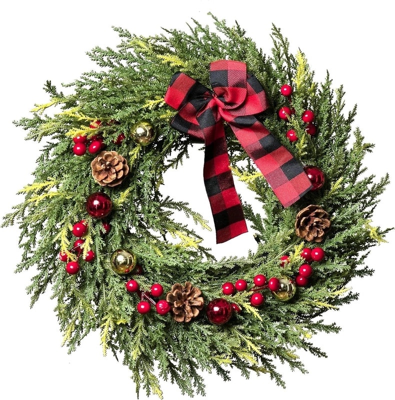 Christmas Rattan Wreath Holiday Ornament for Door Window Wall Outdoor Decoration|Home Decor