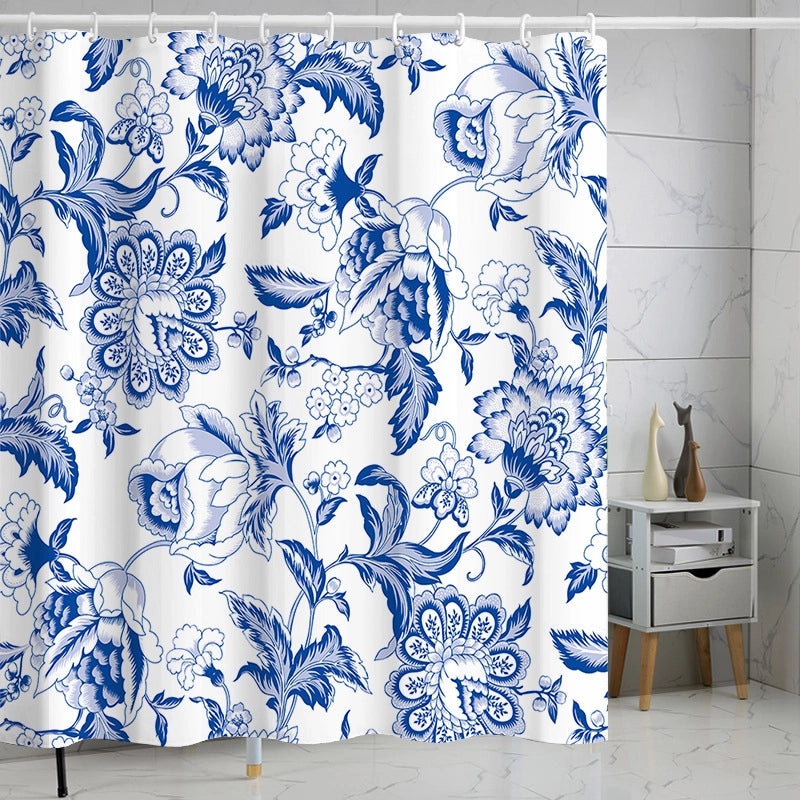 Waterproof Tropical Jungle Leaf Shower Curtain with Hooks 3D Printed Polyester for Bathroom|Shower Curtains & Accessories