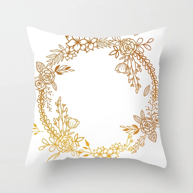Modern Pastoral Letter and Plant Linen Pillow Covers for Couch and Sofa Decor | Home Decor & Pillows