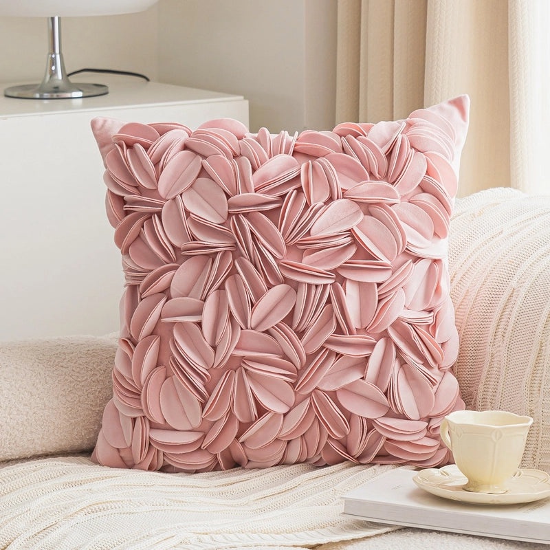 Heart-Shaped Solid Color Flower Pillow Covers for Couch and Sofa Decor | Home Decor & Cushion Covers
