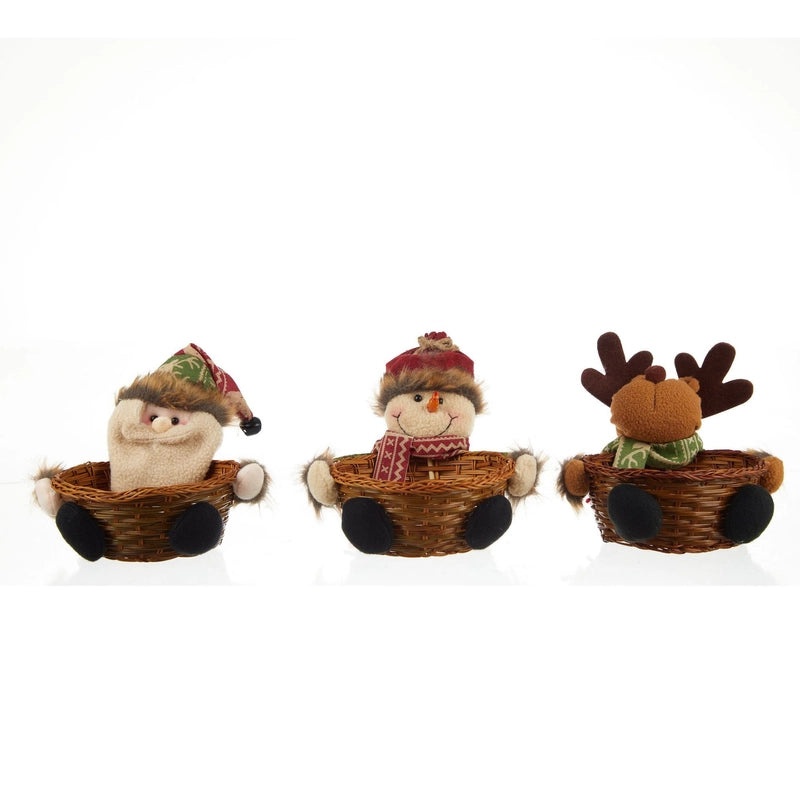 Festive Christmas Doll Candy Basket for Party Decorations|Holiday Party Supplies