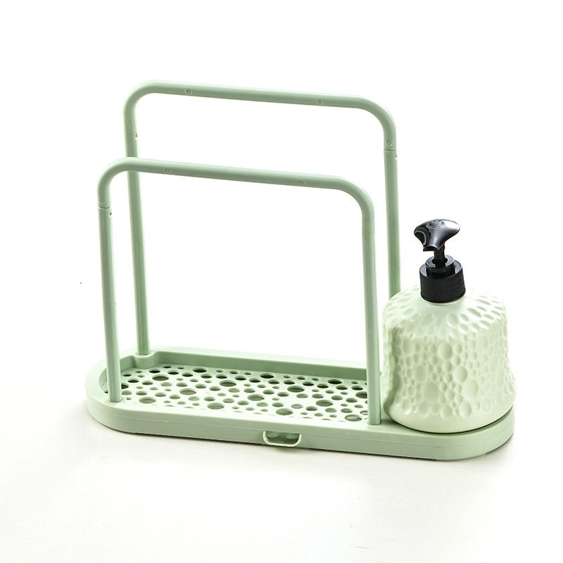 Punch-Free Sink Draining Rack with Steel Ball Sponge Holder for Kitchen Cleaning Supplies | Kitchen Storage
