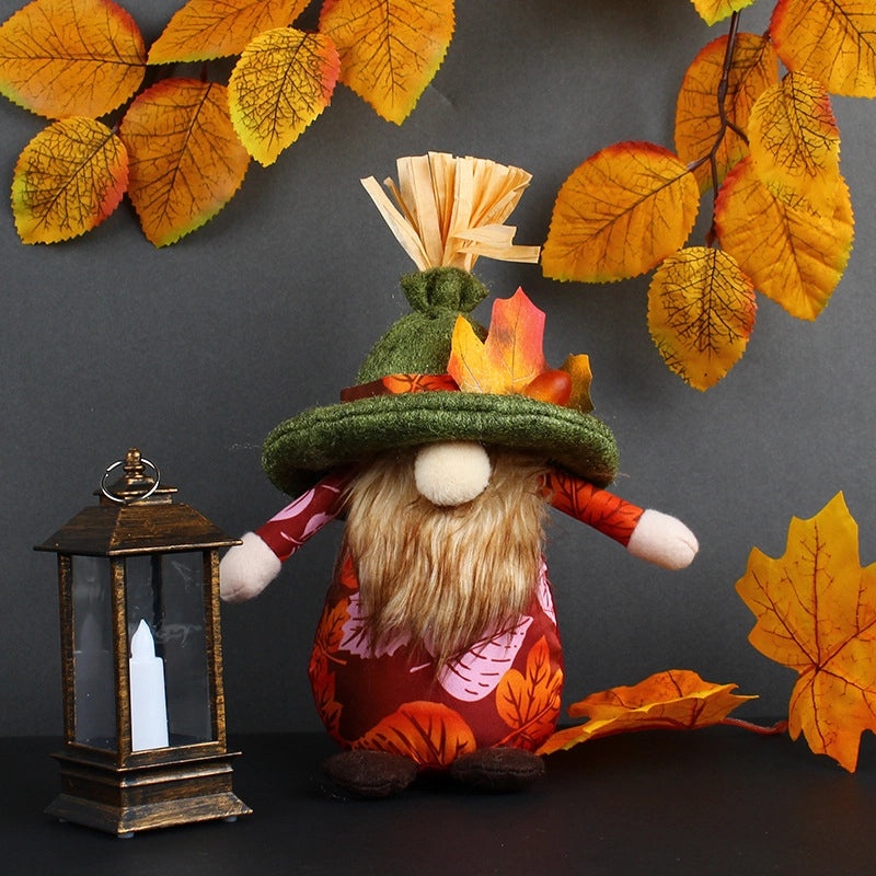 Autumn Leaf Decor Cute Faceless Vintage Doll Desktop Ornament|Home Decor & Accessories