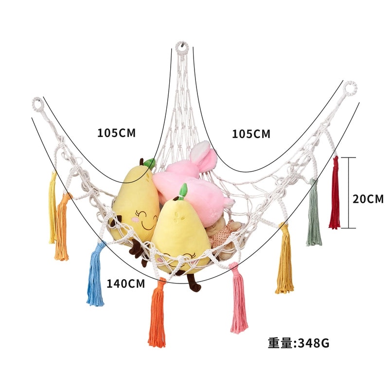 Bohemian Triangle Mesh Plush Toy Hammock Handwoven Lace Hanging Storage Organizer|Home & Living Storage