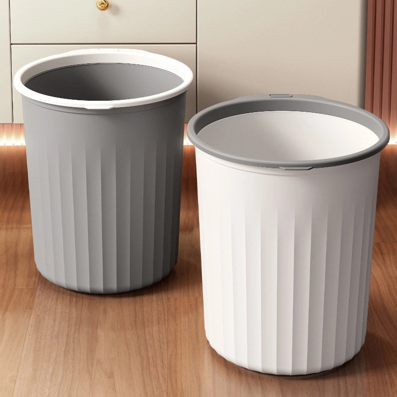 High-Quality Plastic Kitchen and Bathroom Trash Bin Large Uncovered Simple Design Pressure Ring|Home & Kitchen Storage