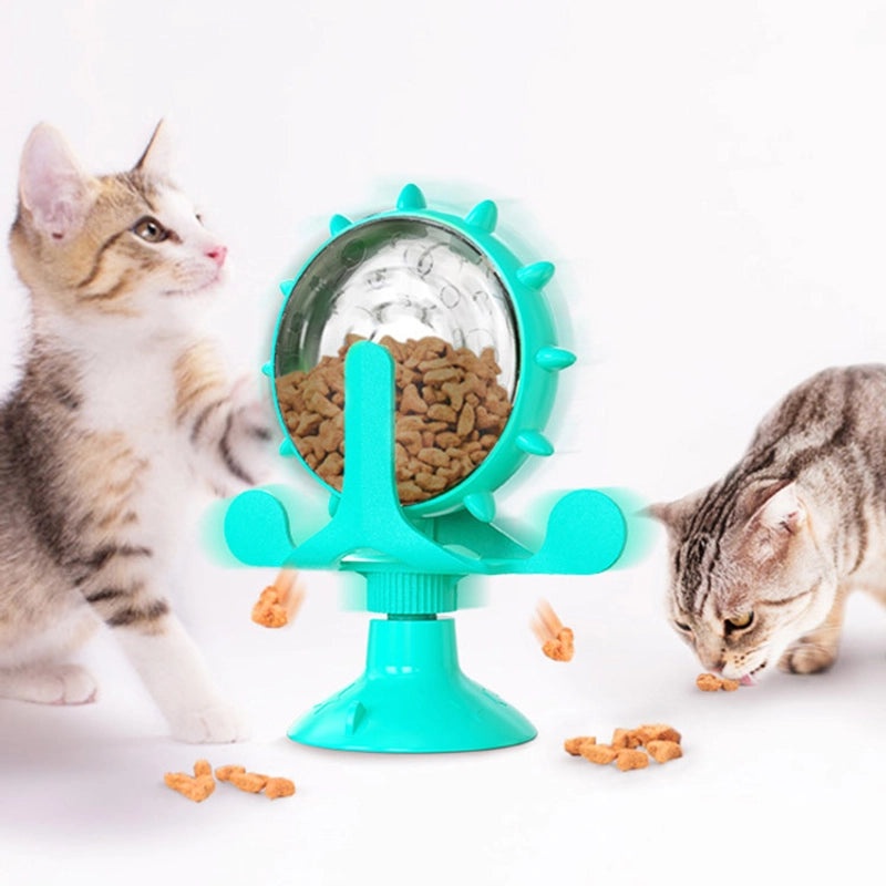 Pet Slow Feeder Toy for Puppies and Cats Windmill Design Food Dispensing Turntable|Pet Supplies