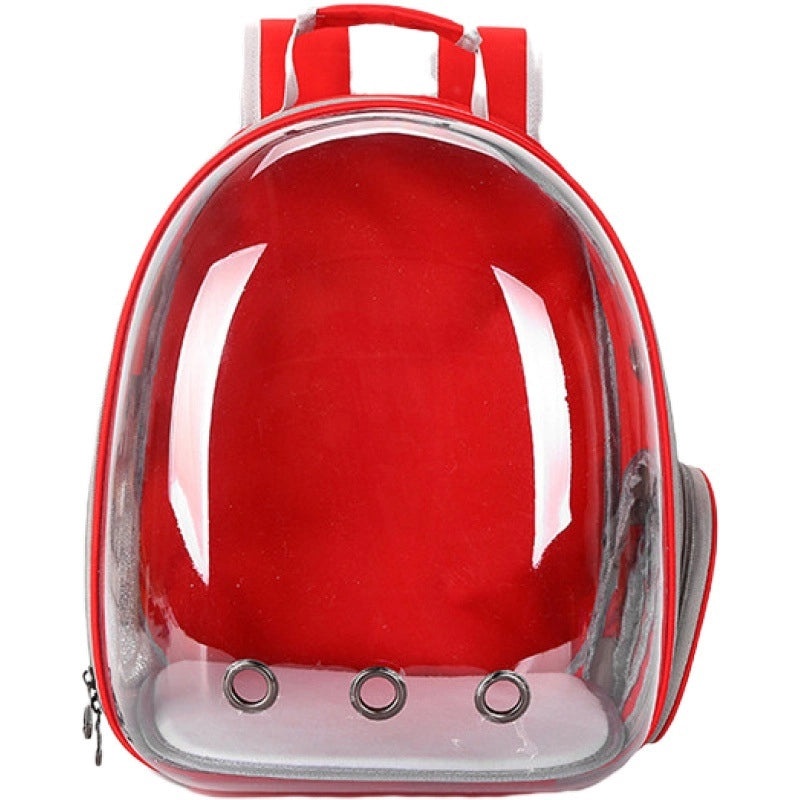 Minimalist Solid Color Pet Backpack Made of Durable PVC Oxford Cloth|Pet Carriers & Travel Bags