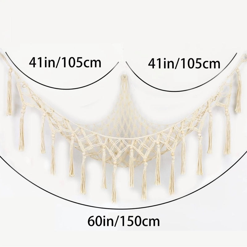 Bohemian Triangle Mesh Plush Toy Hammock Handwoven Lace Hanging Storage Organizer|Home & Living Storage