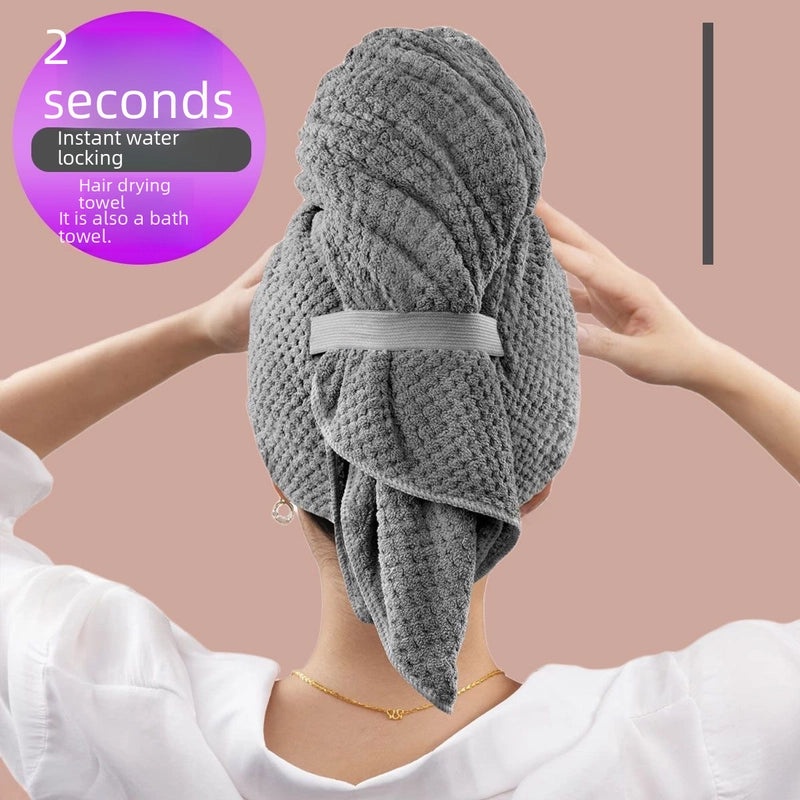 Quick-Dry Hair Drying Cap for Long Hair Thick Absorbent Shower Towel Lint-Free Bath Headscarf|Hair Care Accessories
