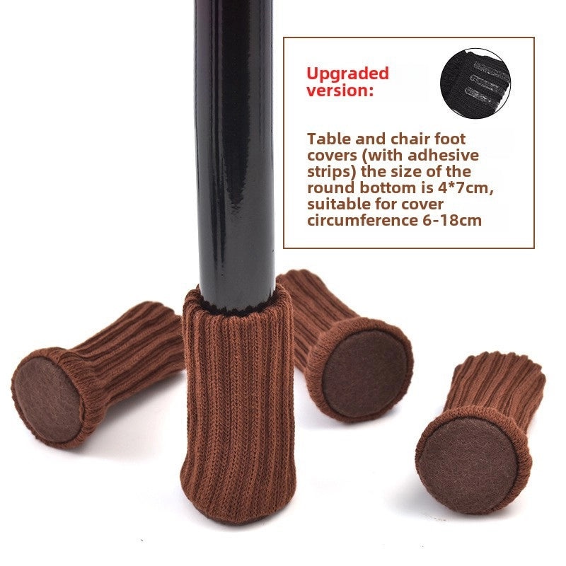 Knitted Silicone Wool Chair Foot Cover Thickened Non-slip Wear-resistant Floor Protector Felt Pad|Home Decor & Furniture Accessories