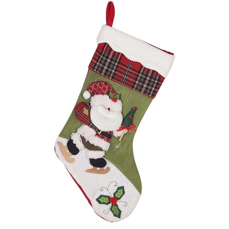 Christmas Stocking Gift Bag Large Santa Snowman Candy Holder Hanging Ornament | Christmas Decorations