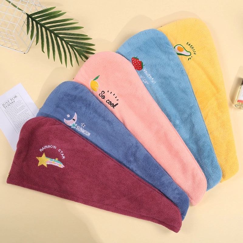 Super Absorbent Coral Fleece Ladies Quick-Dry Turban Cap Double-Layer Shower Hair Towel|Bath Accessories