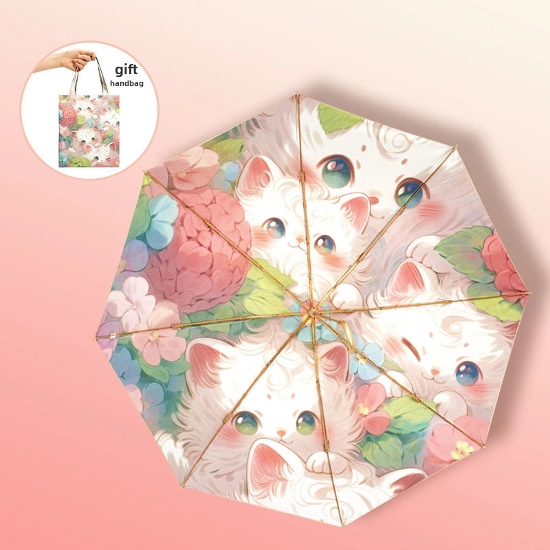 Advanced Folding Curved Handle UV Protection Sun and Rain Umbrella | Outdoor Accessories