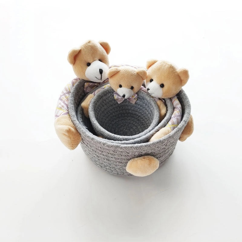 Adorable Cotton Thread Basket with Animal Design|Home Storage & Organization