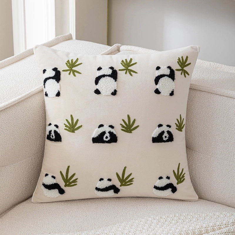 Panda Flower Watermelon Printed Polyester Pillow Covers for Couch Sofa Decor | Home Decor & Pillows