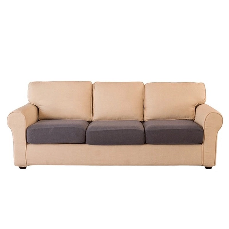 Solid Color Jacquard Knitted Elastic Sofa Cushion Cover Full Protection|Home Decor & Sofa Accessories