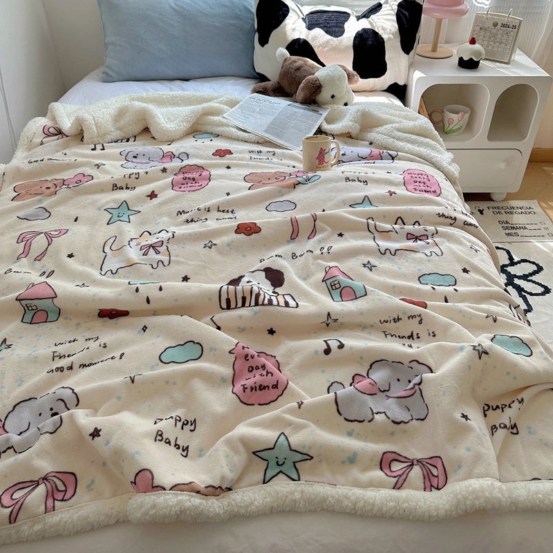 Halloween Cute Animal Pumpkin Fleece Blanket Cozy Bedding Throw for Fall|Home & Living Bedding