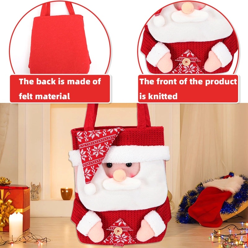Nordic Christmas Gift Bags with Santa Claus Snowman and Elk Design | Holiday Party Supplies