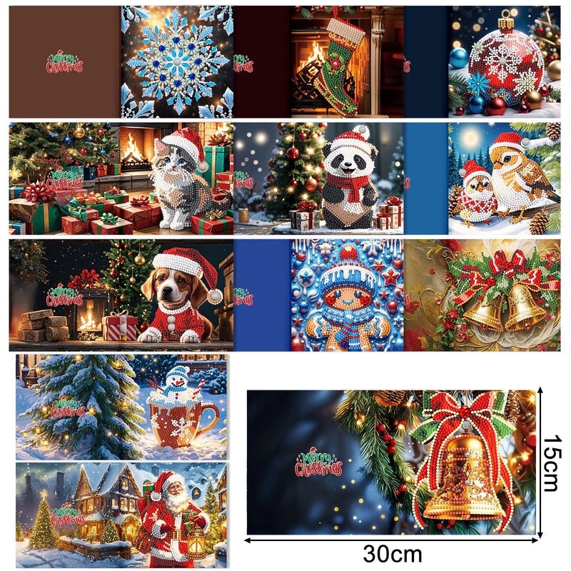 Christmas Diamond Painting DIY Greeting Card with Stickers and Hand Drill | Craft Supplies