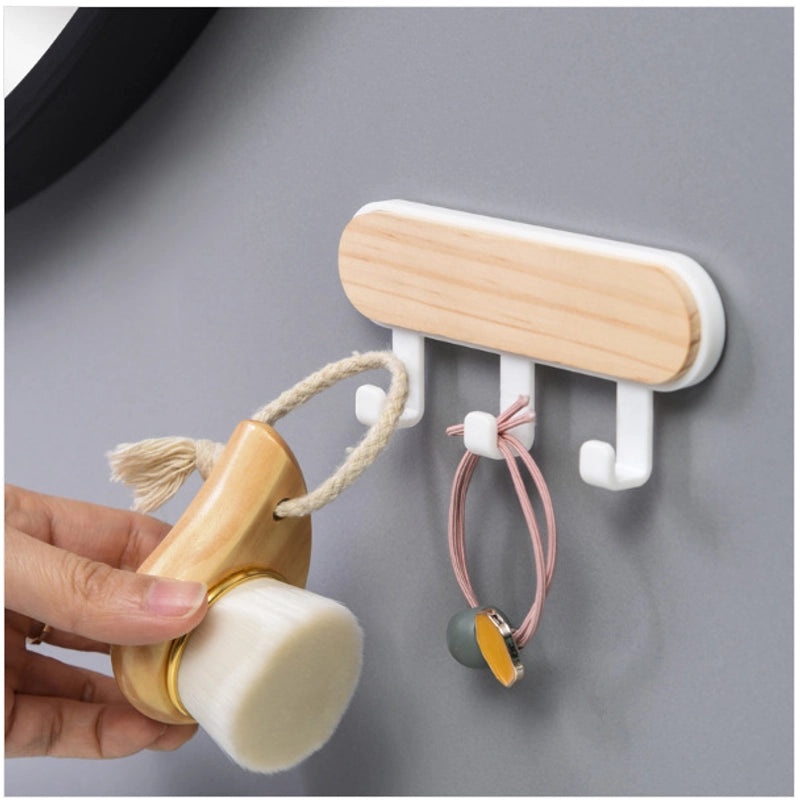 Light Uncle Japanese Style Solid Wood Wall Hook No Punch Creative Clothes Bag Hanger|Home Decor & Storage