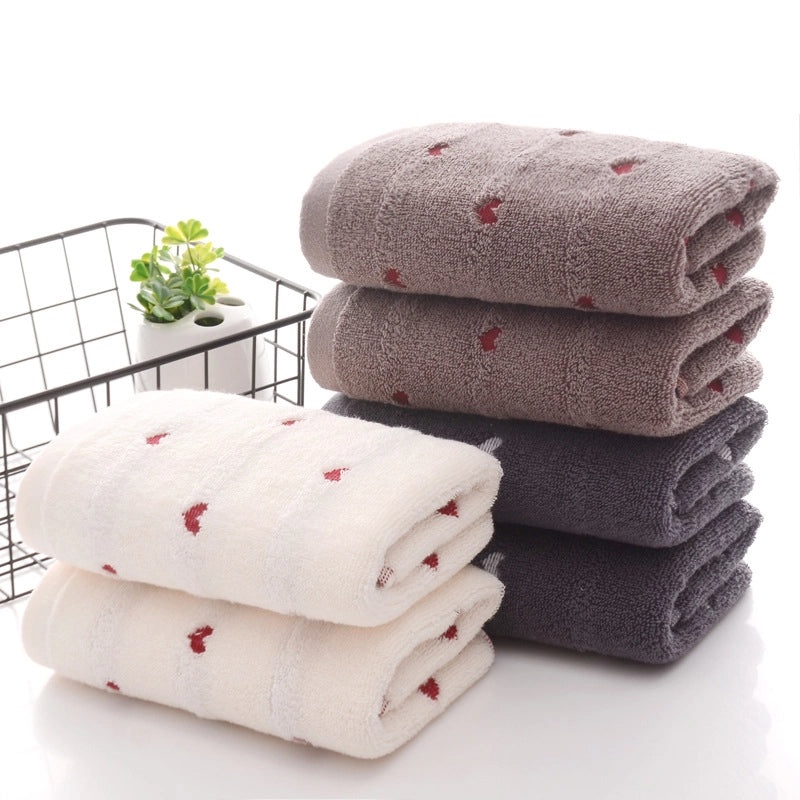 Thickened Cotton Jacquard Towel 32 Shares Love Design Soft Absorbent 110g Custom Gift Towel|Home Textiles & Towels