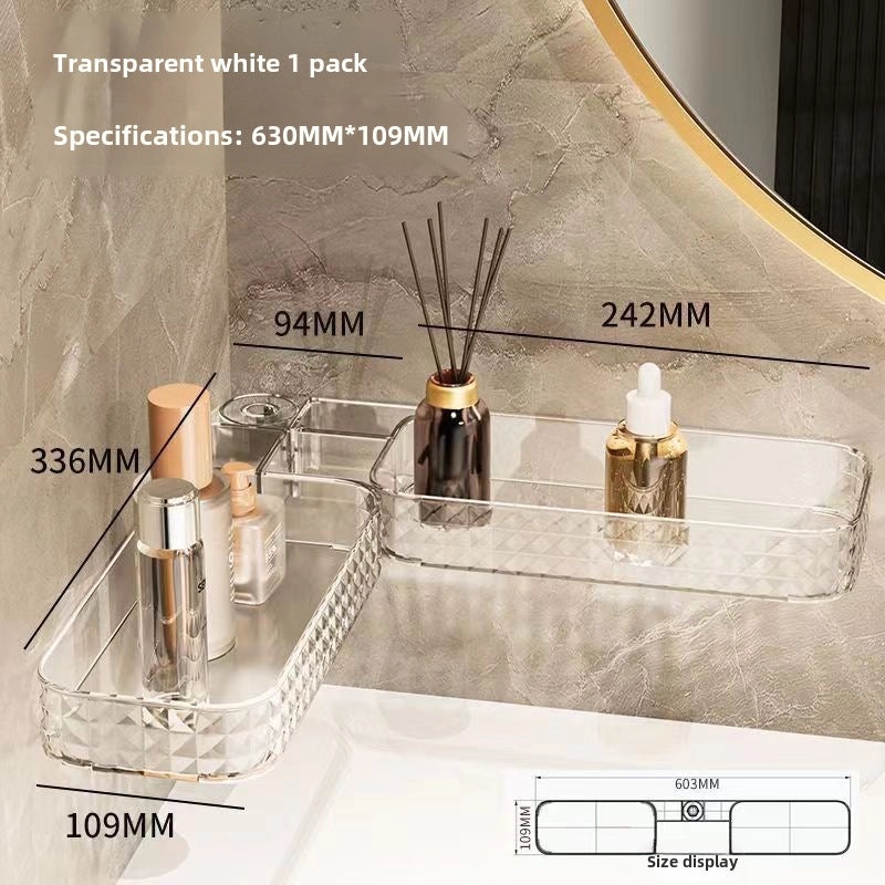 Rotating Corner Storage Rack for Bathroom Washbasin Punch-free Plastic Multi-functional Organizer|Home & Kitchen Storage