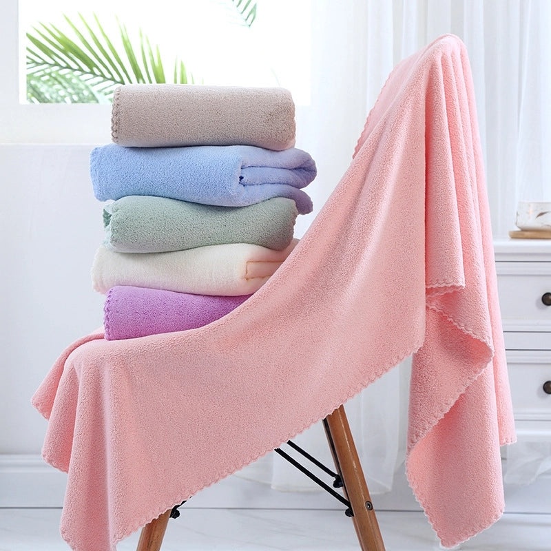 Soft Coral Fleece Bath Towel for Adults | Quick-Dry Thick Large Absorbent Bath & Beach Wrap Towel | Home Textile