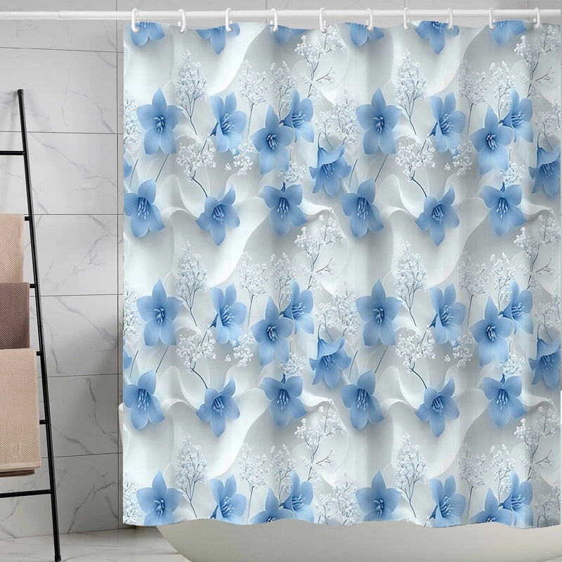 Waterproof Tropical Jungle Leaf Shower Curtain with Hooks 3D Printed Polyester for Bathroom|Shower Curtains & Accessories