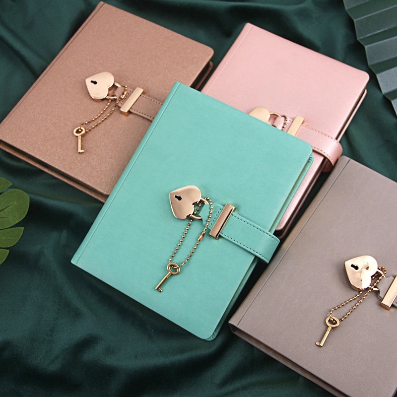 Heart-Shaped Lock Diary Notebook with Password Protection for Students and Office Use | Stationery/Notebooks/Journals