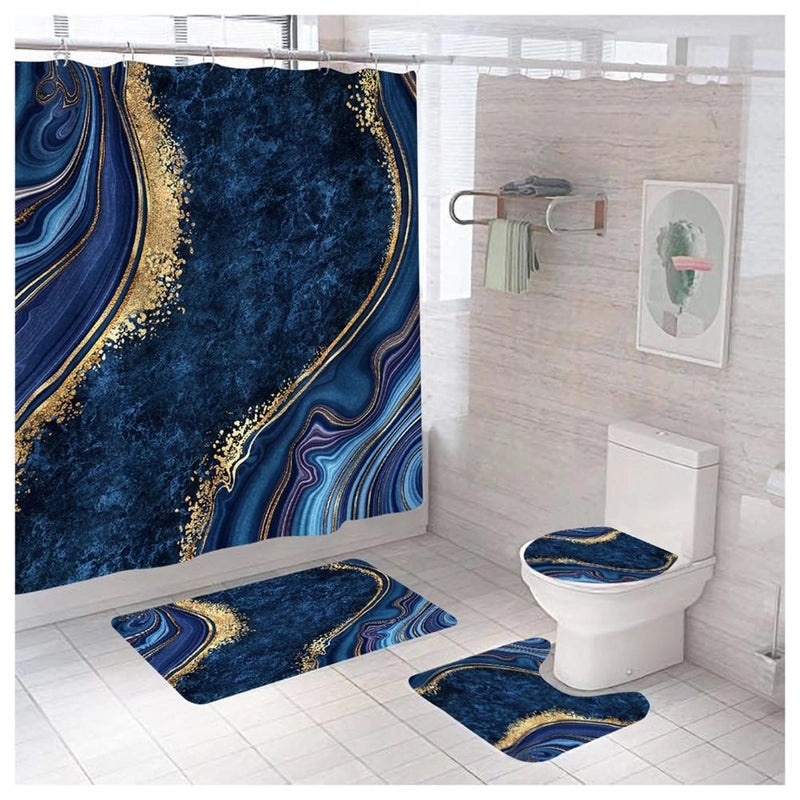 Modern Marble Pattern Polyester Shower Curtain for Bathroom|Bath & Shower Curtains